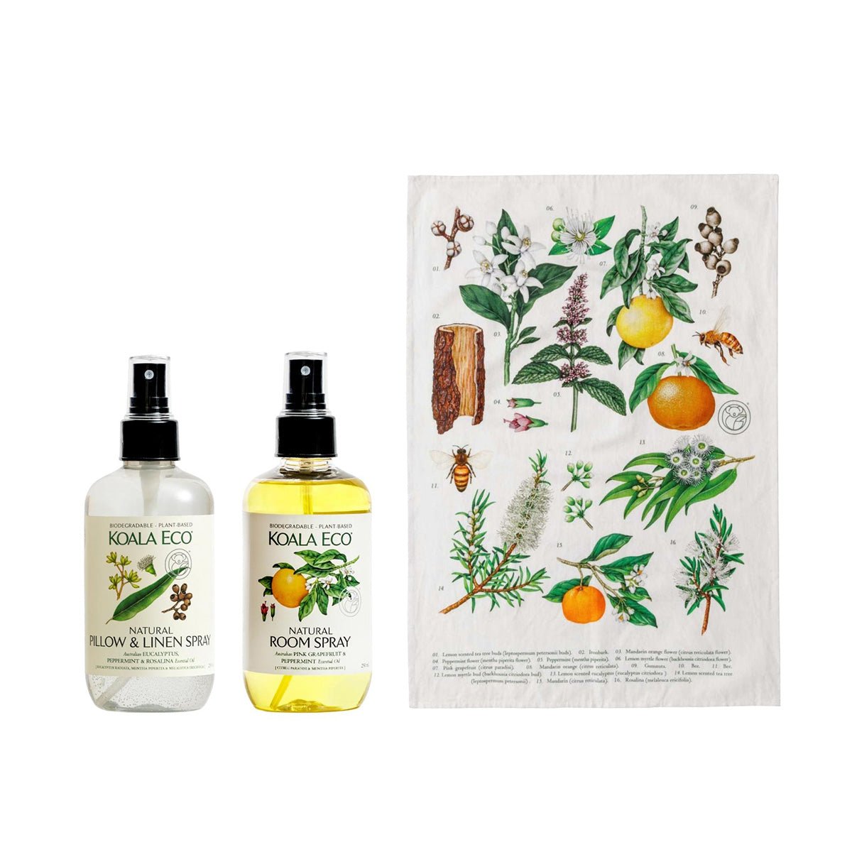 【團購贈禮】KOALA ECO 植物手繪風茶巾＆好香好睡禮盒組 - 雪文洋行