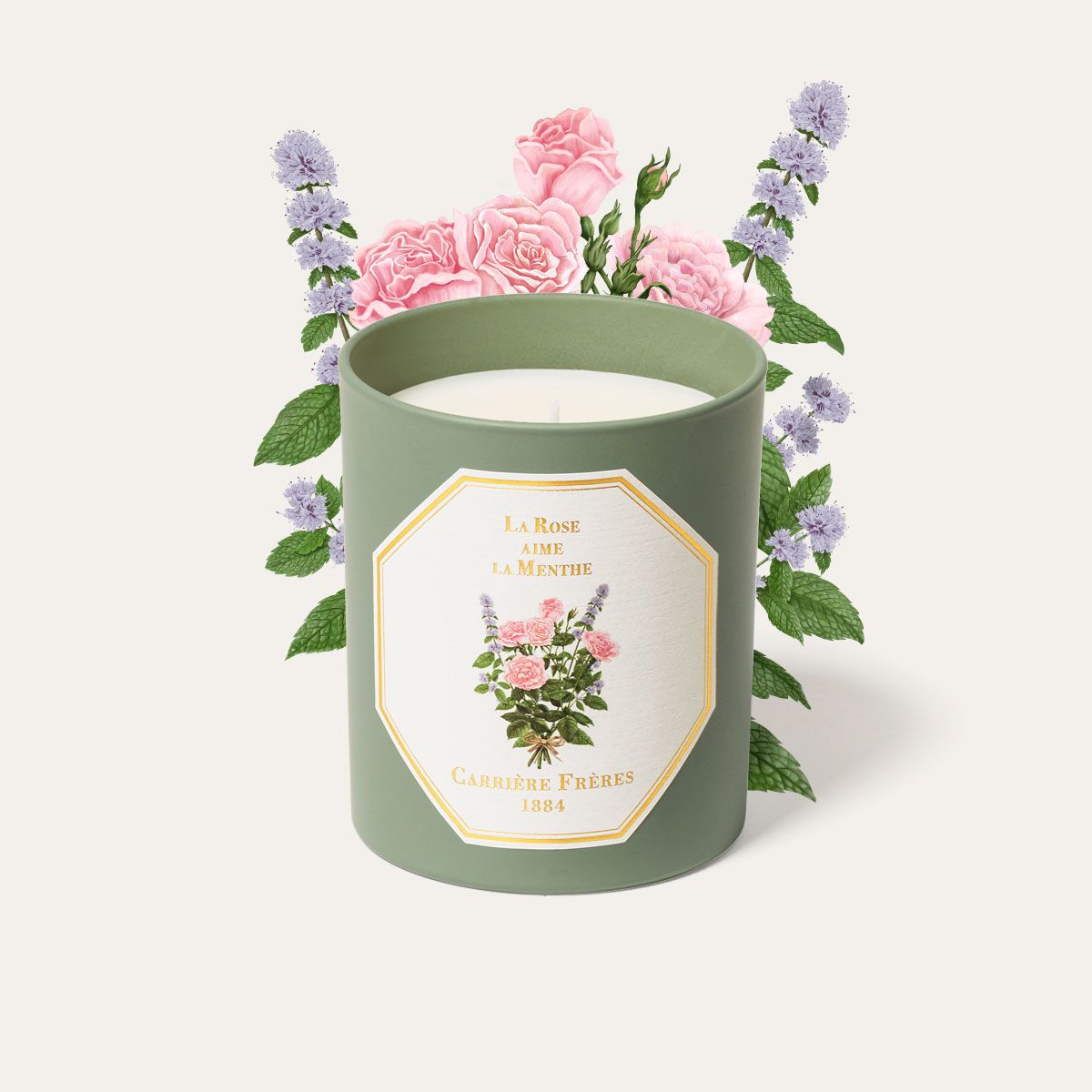 Carrière Frères 玫瑰愛薄荷 香氛蠟燭 - 雪文洋行
